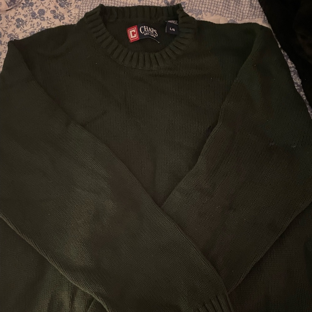 dark green sweater